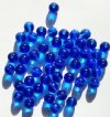 25 8mm Round Transparent Sapphire Glass Beads